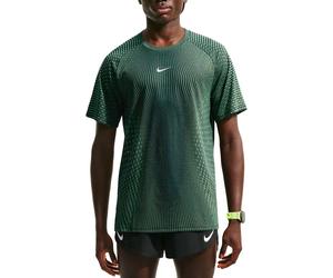 Nike Running - T-shirt leggero e traspirante - M Nike AF Stride SS Top Black Lt Green Spark Reflective Silver per Uomo - Taglia S - Verde