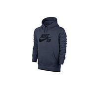 NIKE SB Icon Po Hoodie, Hooded Long Sleeve Top Uomo, Blu Cielo/Nero, M