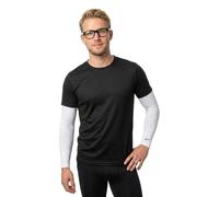 Nike DRI-FIT - Manicotti da corsa, con protezione solare e protezione solare, bianco, L-XL