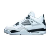 Nike Scarpe da Basket da Uomo Air Jordan 4 Retro, Summit Bianco/Rosso Fuoco-Grigio Cemento-Nero, 10 UK (11 US)
