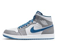 Nike Scarpe da ginnastica Air Jordan 1 Mid da uomo, Grigio cemento/Bianco-Blu, 40.5 EU