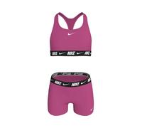 Nike Set bikini con pantaloncini e schiena scoperta con logo Nike 146152cm rosa
