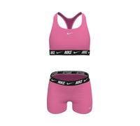 Nike Set bikini con pantaloncini e schiena scoperta con logo Nike 166168cm rosa