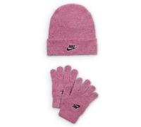 NIKE -Set Composto da Cappellino di Lana E Guanti -Cappellino con Risvolto E Logo Guanti con Logo