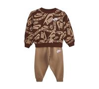 Nike -Set Composto da Felpa E Pantalone -Felpa con Cappuccio E Zip -Felpa con Logo Pantalone con GIROVITA Elastico -Pantalone con ORLI A Coste -Regular Fit Marrone Marrone/Beige X1T 18 Mesi