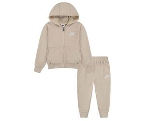 Nike -Set Composto da Felpa E Pantalone -Felpa con Cappuccio E Zip -Felpa con Logo Pantalone con GIROVITA Elastico -Pantalone con ORLI A Coste -Regular Fit Beige 4-5 Anni X5C