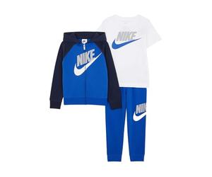 NIKE -Set Composto da Felpa T-Shirt E Pantalone -Felpa con Cappuccio E Zip -T-Shirt Mezza Manica -Pantalone con GIROVITA Elastico -Pantalone con ORLI A Coste -Regular Fit Blu Blu Royal/Blu/Bianco U89