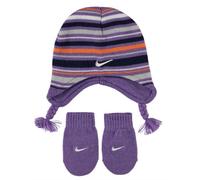 Nike Set Invernale Bambina: Guanti E Cappello Lilla Blu, Taglia 12 - 24 Mesi