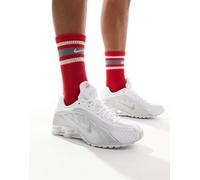 Nike - Shox R4 - Sneakers bianche e argento metallizzato-Bianco MW 6