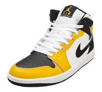 Nike Sneaker Air Jordan 1 Mid da uomo, Giallo ocra/Bianco/Giallo, 42.5 EU