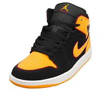 Nike Sneaker Air Jordan 1 Mid da Uomo, Nero/Arancione vivido, 44 EU