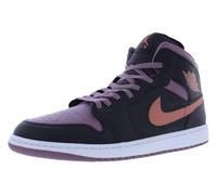 Nike Sneaker Air Jordan 1 Mid SE da uomo, Nero/Sky J Arancione/Sky J Malva-nero, 44.5 EU