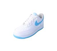 Nike Sneaker Unisex Air Force 1 07, White Aquarius Blue White, 40.5 EU