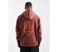 Felpa in fleece con cappuccio Nike Solo Swoosh - Uomo - Marrone XL