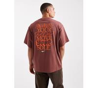 Nike - Solo Swoosh - T-shirt marrone con stampa del logo sul retro 2XL