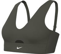 Nike Sports Bra Donna Dri-Fit Indy Plunge Cutout Bra, Cargo Khaki/Black, DV9837-325, M