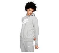 Nike Sportswear Club Felpa Pullover con Cappuccio E Grafica, Uomo, Dk Grey Heather/Matte Silver/White, M
