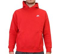 Nike Sportswear Club Fleece, Felpa con Cappuccio Uomo, Rosso University Red/White, S