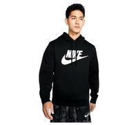 Nike Sportswear Club Fleece, Felpa Pullover con Cappuccio e Grafica Uomo, Black/Black/White, S