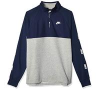 Nike Sportswear Felpa 1/2 Zip, Uomo, Midnight Navy/Dk Grey Heather/White, L