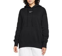Nike - Felpa con cappuccio oversize nera e bianca con logo piccolo-Nero M