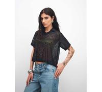 Nike - Street - Polo in jersey pizzo nera e bianca-Nero XS