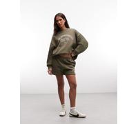 Nike - Studio Fleece - Pantaloncini stile college in pile kaki-Verde S