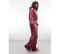 Nike - Studio - Joggers in pile di media pesantezza rosa con bordi smerlati XL