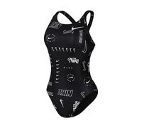 NIKE Swim Women's Multilogo Fast Back Swimsuit Black