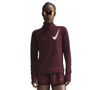 Nike Swoosh 1/2 Zip W - maglia running maniche lunghe - donna M Dark Red woman Dri-Fit