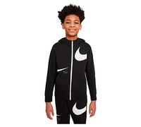 Nike Swoosh FLC Giacca Intima, Nero/Bianco, 122 cm Bambino