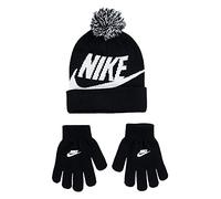 Nike Swoosh Pom Ensemble Set Composto da berretto e guanti per bambini Black 4/7 anni