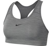 Nike Swoosh, Reggiseno Sportivo A Sostegno Medio Donna, Smoke Grey/Pure/Black, L