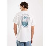 Nike - T-shirt bianca con stampa di palme sul retro-Bianco S