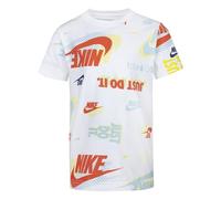 NIKE -T-SHIRT -GIROCOLLO A COSTE - SWOOSH E SCRITTA NIKES UL DAVANTI -STANDARD FIT bianco BIANCO/MULTICOLOR 6-7 anni 001