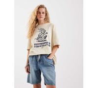 Nike - T-shirt oversize beige con grafica-Bianco M