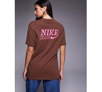 Nike - T-shirt oversize marrone con grafica sul retro XS