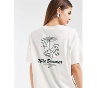 Nike - T-shirt oversize squadrata bianco sporco con grafica S