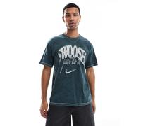 Nike - T-shirt verde con grafica-Nero L