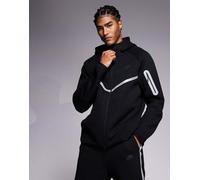 Nike - Tech Fleece - Felpa con cappuccio in pile tecnico nera con dettagli catarinfrangenti-Nero 2XL