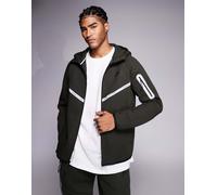 Nike - Tech Fleece - Felpa con cappuccio in pile tecnico verde scuro con dettagli catarinfrangenti-Grigio S