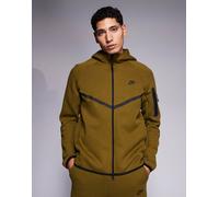 Nike - Tech Fleece - Giacca sportiva in pile tecnico kaki con zip-Verde L
