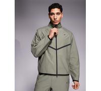 Nike - Tech Shori - Giacca sportiva kaki chiaro con collo a imbuto e chiusura con zip-Grigio XL