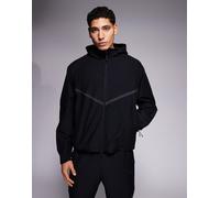 Nike - Tech Shori - Giacca sportiva nera con cappuccio e chiusura zip-Nero L