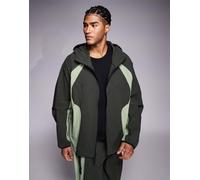 Nike - Tech Woven - Felpa con cappuccio oversize verde scuro con zip XL