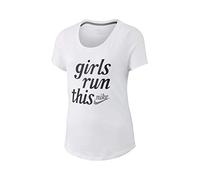 Nike Tee Scoop Girls Run This, T-Shirt Bimba, White, M