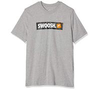 Nike Tee Swoosh Bmpr Stkr, T-Shirt Uomo, Dk Grey Heather/White, 2XL