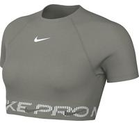 Nike Top Corto A Manica Corta con Grafica Dri-Fit PRO - Donna, Light Army/Cargo Khaki/White, HM6369-320, L