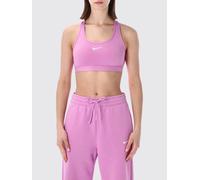 NIKE Top cropped Swoosh in tessuto tecnico stretch S Fuxia