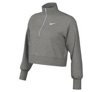 Nike Top W NSW Phnx FLC Qz Crop, Dk Grey Heather/Sail, DQ5767-063, L-S
